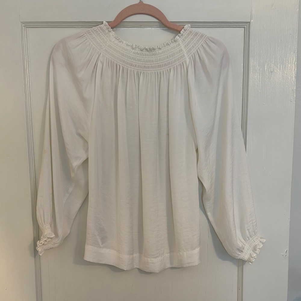 Maje - size 2 -Elegant Silk White Blouse - Picture 3 of 5